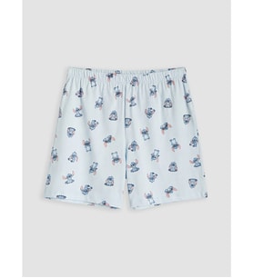 LCW Young Mavi Stitch Baskılı Kadın Şort Pijama Altı