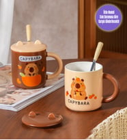 Tatlı Capybara Temalı Seramik Kupa