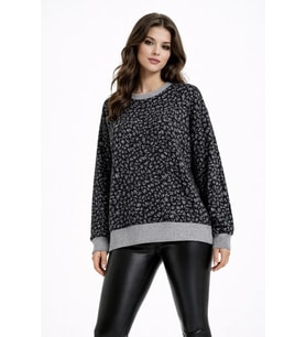 Kadın Yumoş Sıfıryaka Sweatshirt BGL-ST05318 (Füme)