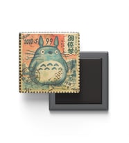 Totoro - Baskılı Buzdolap Magneti Kare - 9x9 cm