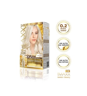 MAXX DELUXE Golden 24K Altın Içerikli Saç Boyası 0.2 Buzul Sarısı 2 Boyama