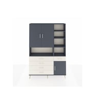 Arges Dolap 8 Raflı 5 Çekmeceli 3 Kapaklı 132x30x195 Antrasit-Antrasit/Aytaşı