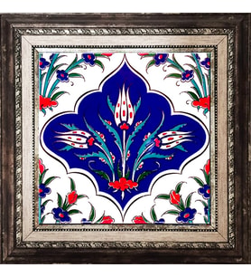 Armada Çini 20x20 Cm Ac 45 Kütahya Çinisi İznik Desenli Çini Pano