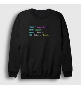 Presmono Unisex Siyah Select From Closet Developer Yazılımcı Sweatshirt 338801tt