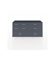 Kronos Konsol Tek Raflı 6 Çekmeceli 4 Kapaklı 176x59x99 Antrasit-Antrasit