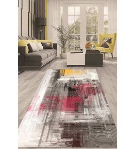 Dijital Kaymaz Taban Yıkanabilir Modern Renkli Salon Halısı Mutfak Halısı Yolluk ND-HT-691 (Çok Renkli)