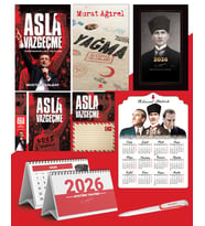 Asla Vazgeçme - Ayraç - Kartpostal - Poster - Yağma - Sayıştay Belgeleri -  2026 Ajanda Kalpaklı - Ata Ahşap Duvar Takvimi - Masa Takvimi