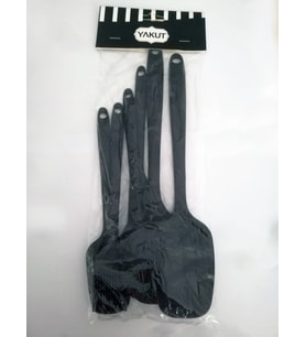 6 Parça Siyah Isıya Dayanıklı Yanmaz Yapışmaz Silikon Spatula Servis Seti