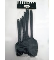6 Parça Siyah Isıya Dayanıklı Yanmaz Yapışmaz Silikon Spatula Servis Seti