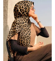 Soft Natural Pamuk Şal-70 X 190 -06098 (Siyah-Gold)