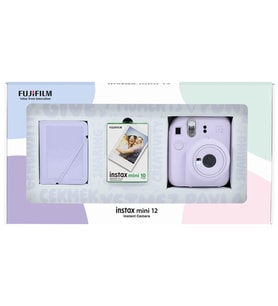 Instax mini 12 Lila Fotoğraf Makinesi 10'lu Film ve 28'li Mini Albüm Bundle Box