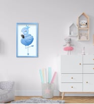 BK Home Flamingo Tasarımlı Dekoratif Mavi Ahşap Çerçeveli Çocuk Odası Tablo-3