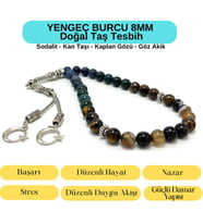 Sertifikalı Yengeç Burcu 8mm 33lük Doğal Taş Tesbih
