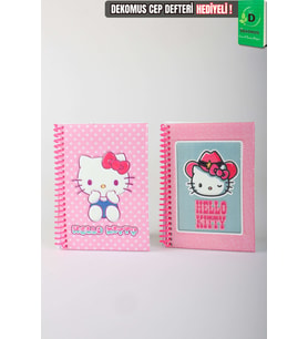 x Dekomus Lisanslı Hello Kitty Özel Tasarım A6 Bloknot Çizgisiz 80 Yaprak Tek Adet