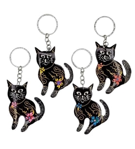 Hindistan Cevizi Kedi Anahtarlık Dörtlü Hediyelik Paket
