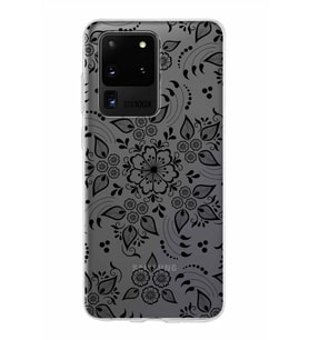 Samsung Galaxy S20 Ultra Kapak Nostalji Desen Tasarımlı Şeffaf Silikon Kılıf