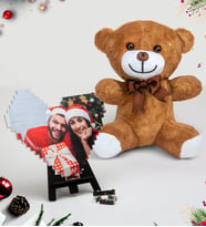 Yılbaşına Özel Fotoğraflı Lego Blok Kalp Puzzle Ve Peluş Ayıcık