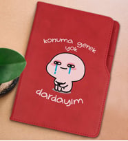 BK Gift Dardayım Tasarımlı Kırmızı Termo Deri Not Defteri 15x21cm-1
