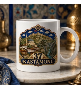 37 Kastamonu Osmanlı Motifli Premium Görünümlü Kupa