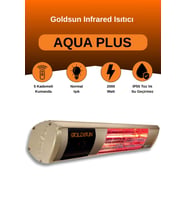 Aqua Plus 2000 Watt GSA20P Kumandalı Suya Dayanıklı Elektrikli İnfrared Isıtıcı-Bej