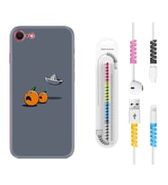 Apple iPhone 5 6 7 8 Plus Se XR Kılıf Kablo Koruma Spiral Silikon Orange Escape 1374