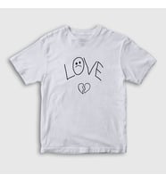 Presmono Unisex Çocuk Beyaz Love Lil Peep T-Shirt 37434tt (Beyaz)
