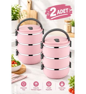 3 Katlı Sızdırmaz Yemek Termosu Sefer Tası Saklama Kabı