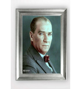 Gümüş Çerçeveli Atatürk Tablo cv888