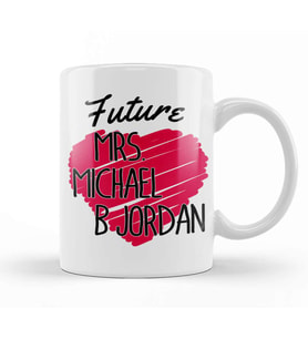 Future Mrs Michael B Jordan Love Heart Kupa Bardak Porselen