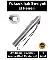 Deluxe Cep Boyu Tek Modlu 50 Metre Menzilli 1 Pille Çalışan Beyaz Aydınlatmalı Mini Güçlü El Feneri