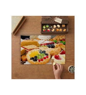 Çeşitli Pastalar Tasarımı 240 parça Ahşap Puzzle Ahşap Kutuda MP09385