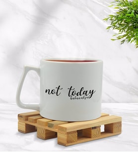 BK Gift Kişiye Özel Not Today Tasarımlı Middle Beyaz Kupa Bardak Model 1