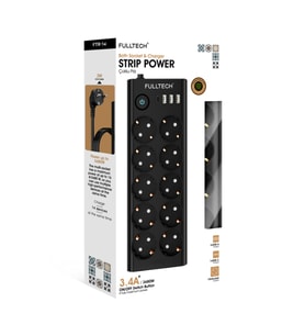 Anahtarlı Akım Korumalı Uzatma Prizi Ftr-14 Çoklu Priz 10’lu + 3 USB + 1 Type-C 3680W 16A (2 Metre Kablo)