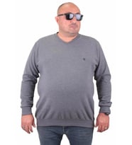 Starbattal Büyük Beden Selanik V Yaka Classic Sweat 23201 ANTRASIT