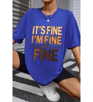 Unisex Fine Baskılı T-shirt (Mavi)