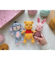Amigurumi Organik Oyun Arkadaşı Oyuncak Winni The Pooh Set (3'LÜ) Piglet, Eeyore, Winnie