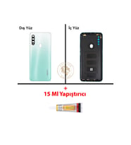 Oppo A31 Yeşil Uyumlu Arka Kapak + B7000 Yapıştırıcı Arka Cam Batarya Pil Kapağı Lazer Kesim
