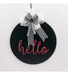 Lora Davet Ahşap Kapı Süsü Hello (1 Adet) Siyah - 54280