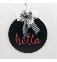 Lora Davet Ahşap Kapı Süsü Hello (1 Adet) Siyah - 54280