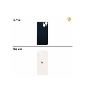 iPhone 13 Beyaz Renk Arka Kapak Arka Cam Batarya Kapağı Lazer Kesim Kapak Pil Kapağı