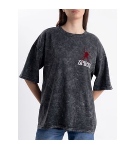 Unisex Oversize Eskitme Spirit Tshirt (Çok Renkli)