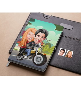 Bk Gift Kişiye Özel Sevgililer Karikatürlü Beyaz Defter-17 , Arkadaşa Hediye , Sevgiliye Hediye