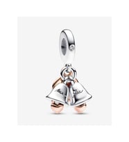 Just Married Wedding Bells Double Dangle
