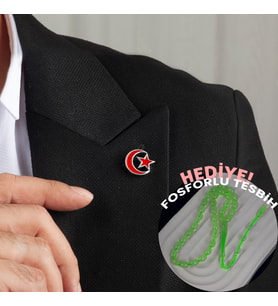 Gümüş 925 Ayar Ay Yıldız Yaka Rozeti