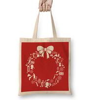 Sherlock Holmes Christmas Wreath Pattern Bez Çanta Uzun Saplı
