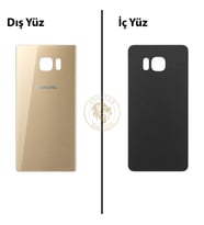 Samsung Galaxy S6 Edge Plus Gold Renk Arka Kapak Arka Cam Batarya Kapağı Pil Kapağı Lazer Kesim Back Cover Galaxy S6 Edge Plus Uyumlu