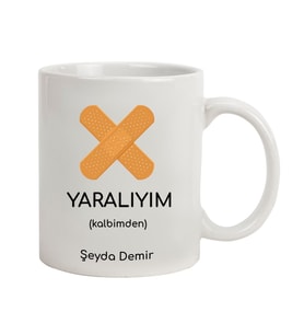 Kişiye Özel Yaralıyım Temalı Seramik Kupa Bardak