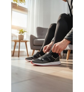 Enoch Erkek Günlük Ayakkabı Tam Ortopedik Düz Tabanlı Kırmızı Beyaz Şeritli Sneaker