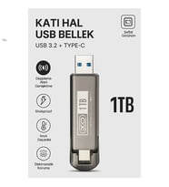1TB USB 3.2 + Type-C Çift Girişli Taşınabilir Flash Bellek – Yüksek Hızlı, Dayanıklı ve Şok Korumalı