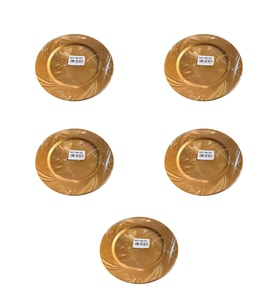 Kullan At Parti Davet Sunum Servis Plastik Sert Mika Tabak - 26 Cm. - Altın - 6 Adetlik 5 Paket